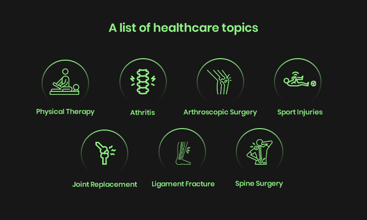 Make a List of Broad Healthcare Topics